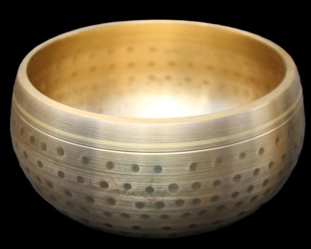 Brass Singing Bowl 145*70mm 1052g mallet 180mm in sunlight - Rocks and Things Store