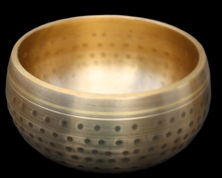 Brass Singing Bowl 145*70mm 1052g mallet 180mm in sunlight - Rocks and Things Store