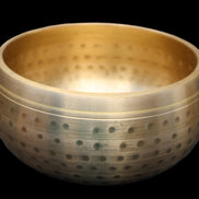 Brass Singing Bowl 145*70mm 1052g mallet 180mm in sunlight - Rocks and Things Store