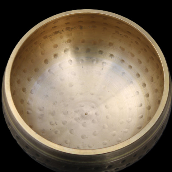 Brass Singing Bowl 145*70mm 1052g mallet 180mm in sunlight - Rocks and Things Store