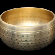 Brass Singing Bowl 145*70mm 1052g mallet 180mm in sunlight - Rocks and Things Store