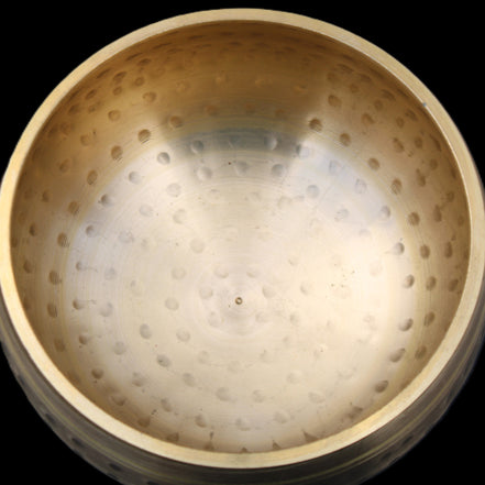 Brass Singing Bowl 145*70mm 1052g mallet 180mm in sunlight - Rocks and Things Store