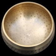 Brass Singing Bowl 145*70mm 1052g mallet 180mm in sunlight - Rocks and Things Store