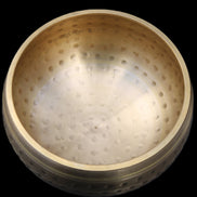Brass Singing Bowl 145*70mm 1052g mallet 180mm in sunlight - Rocks and Things Store