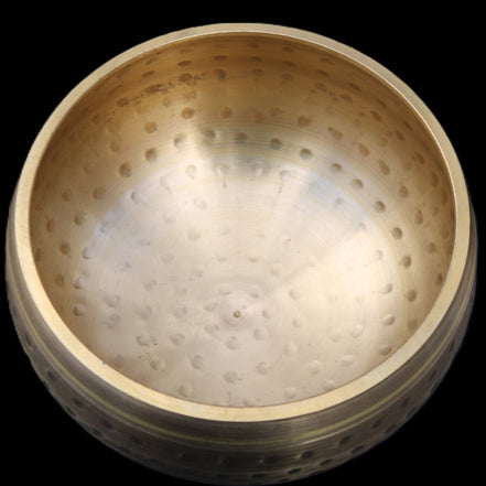 Brass Singing Bowl 145*70mm 1052g mallet 180mm in sunlight - Rocks and Things Store