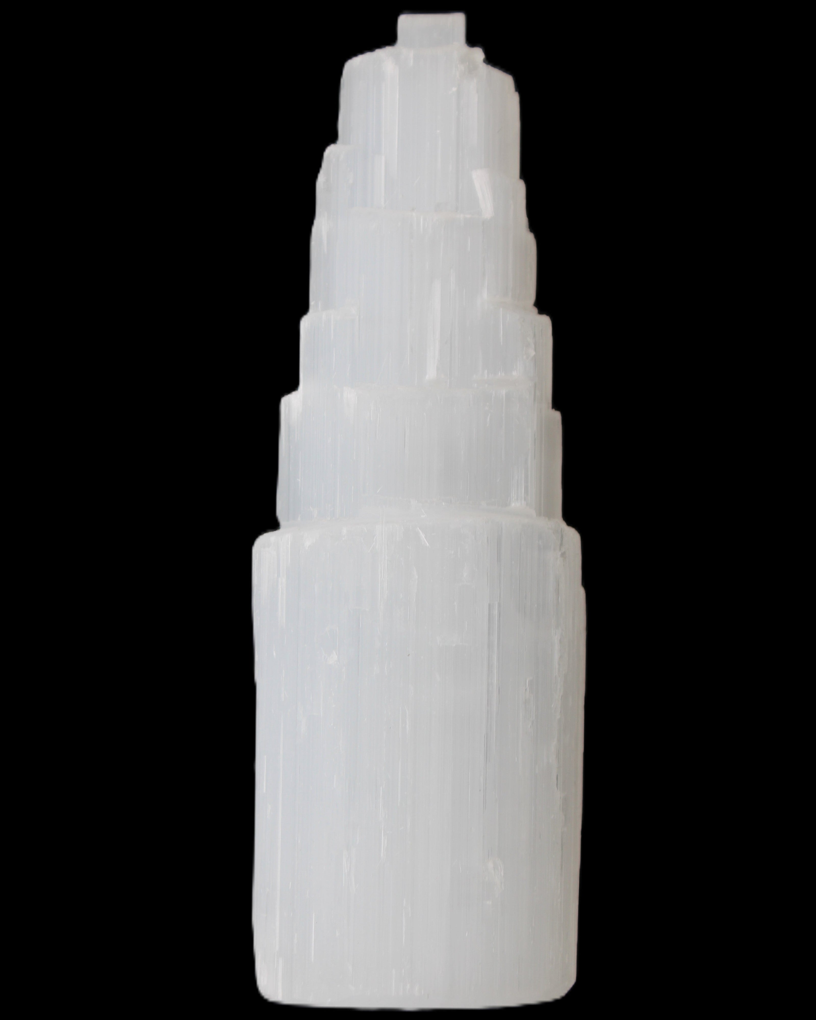 Selenite tower 46*150mm 449g in sunlight - Rocks and Things Store