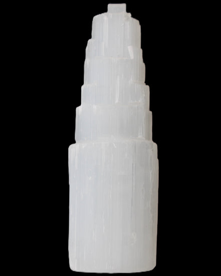Selenite tower 46*150mm 449g in sunlight - Rocks and Things Store