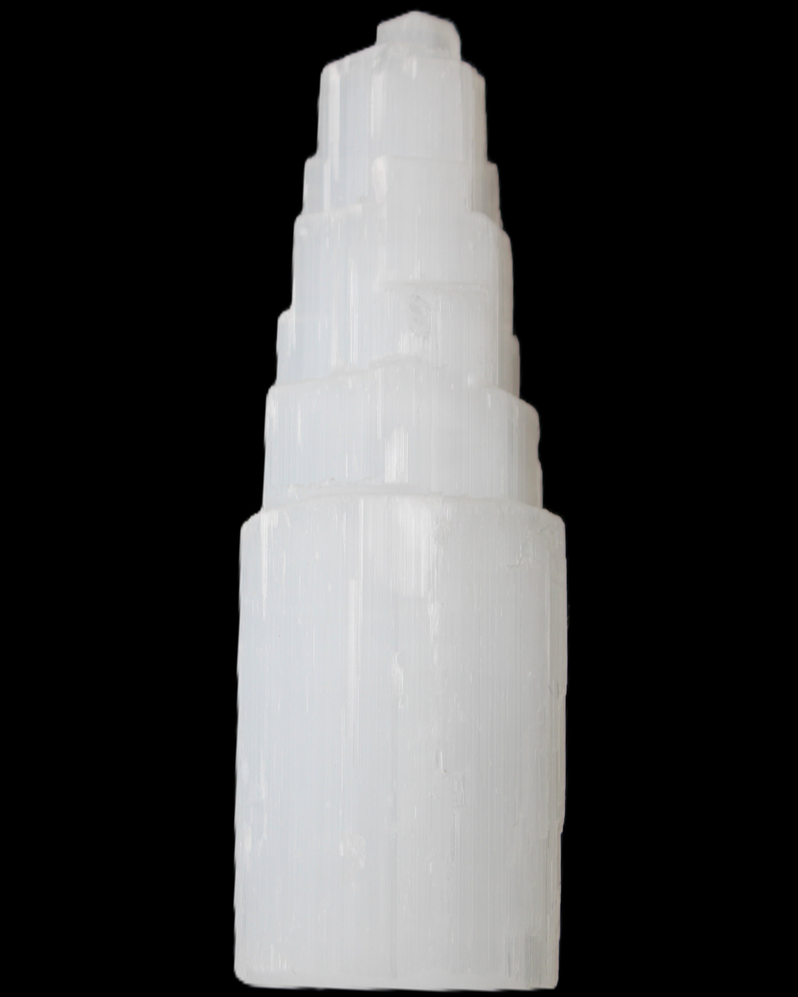 Selenite tower 46*150mm 449g in sunlight - Rocks and Things Store