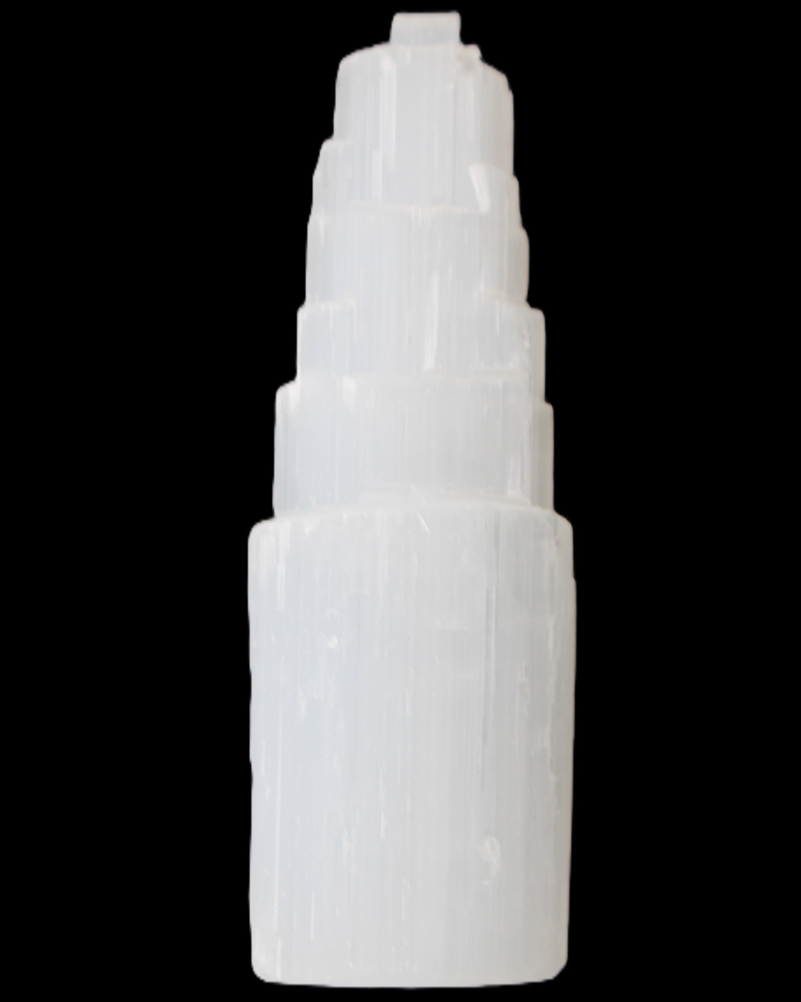 Selenite tower 46*150mm 449g in sunlight - Rocks and Things Store