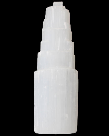 Selenite tower 46*150mm 449g in sunlight - Rocks and Things Store