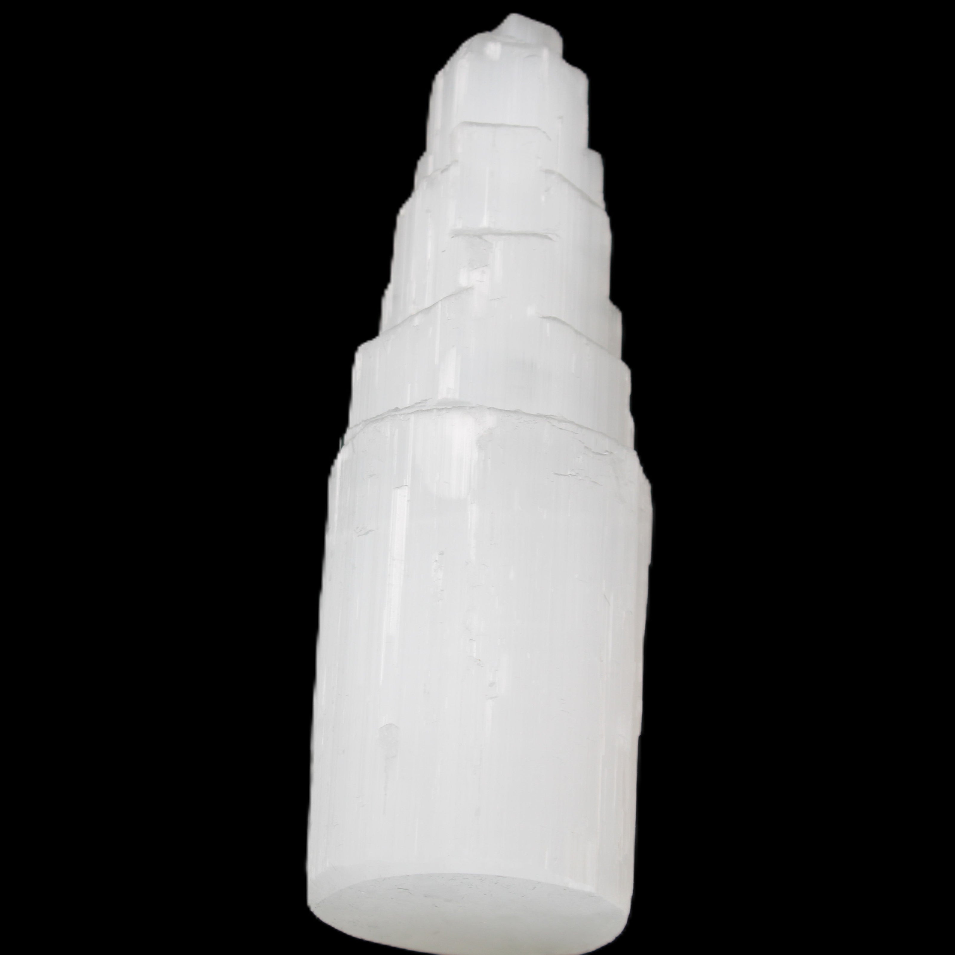 Selenite tower 46*150mm 449g in sunlight - Rocks and Things Store