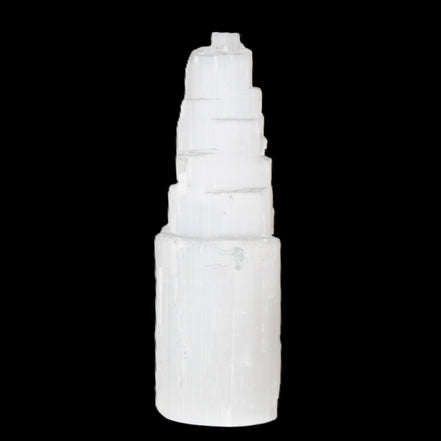 Selenite tower 46*150mm 449g in sunlight - Rocks and Things Store