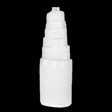 Selenite tower 46*150mm 449g in sunlight - Rocks and Things Store