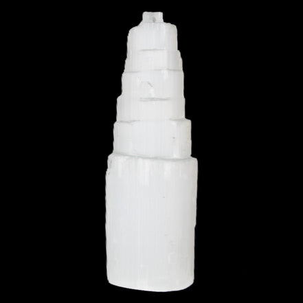 Selenite tower 46*150mm 449g in sunlight - Rocks and Things Store