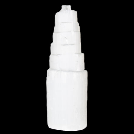Selenite tower 46*150mm 449g in sunlight - Rocks and Things Store