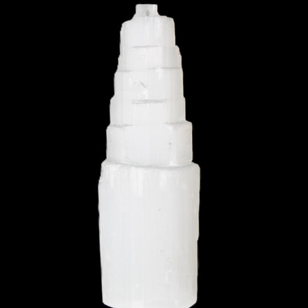 Selenite tower 46*150mm 449g in sunlight - Rocks and Things Store