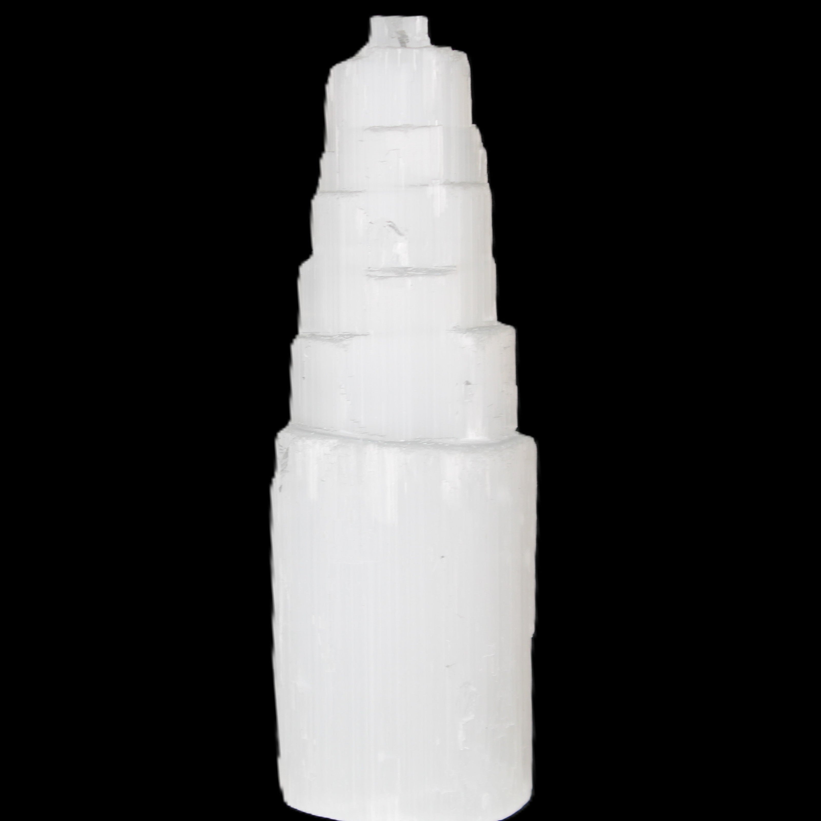 Selenite tower 46*150mm 449g in sunlight - Rocks and Things Store