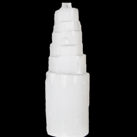 Selenite tower 46*150mm 449g in sunlight - Rocks and Things Store