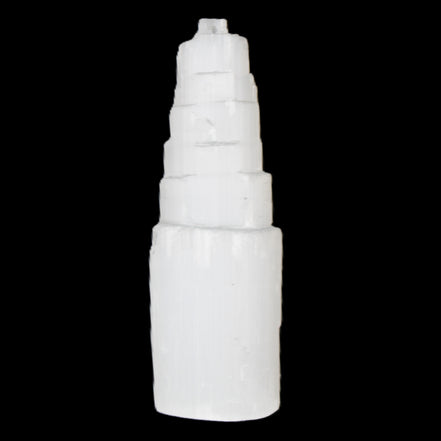 Selenite tower 46*150mm 449g in sunlight - Rocks and Things Store