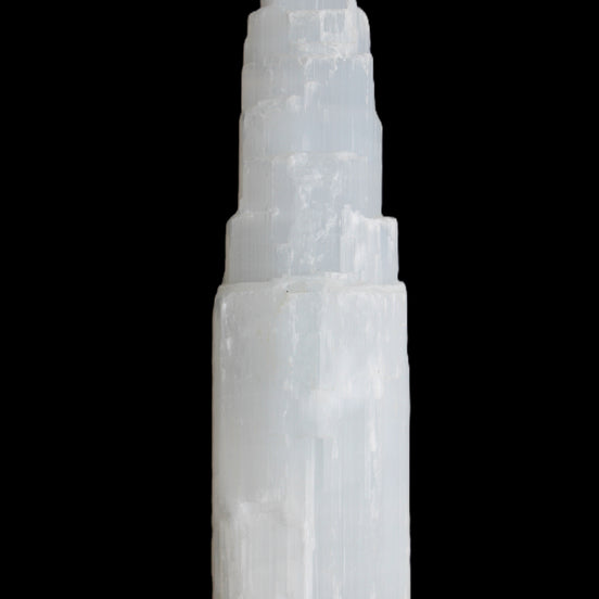 Selenite tower 52*200mm 859g in sunlight - Rocks and Things Store