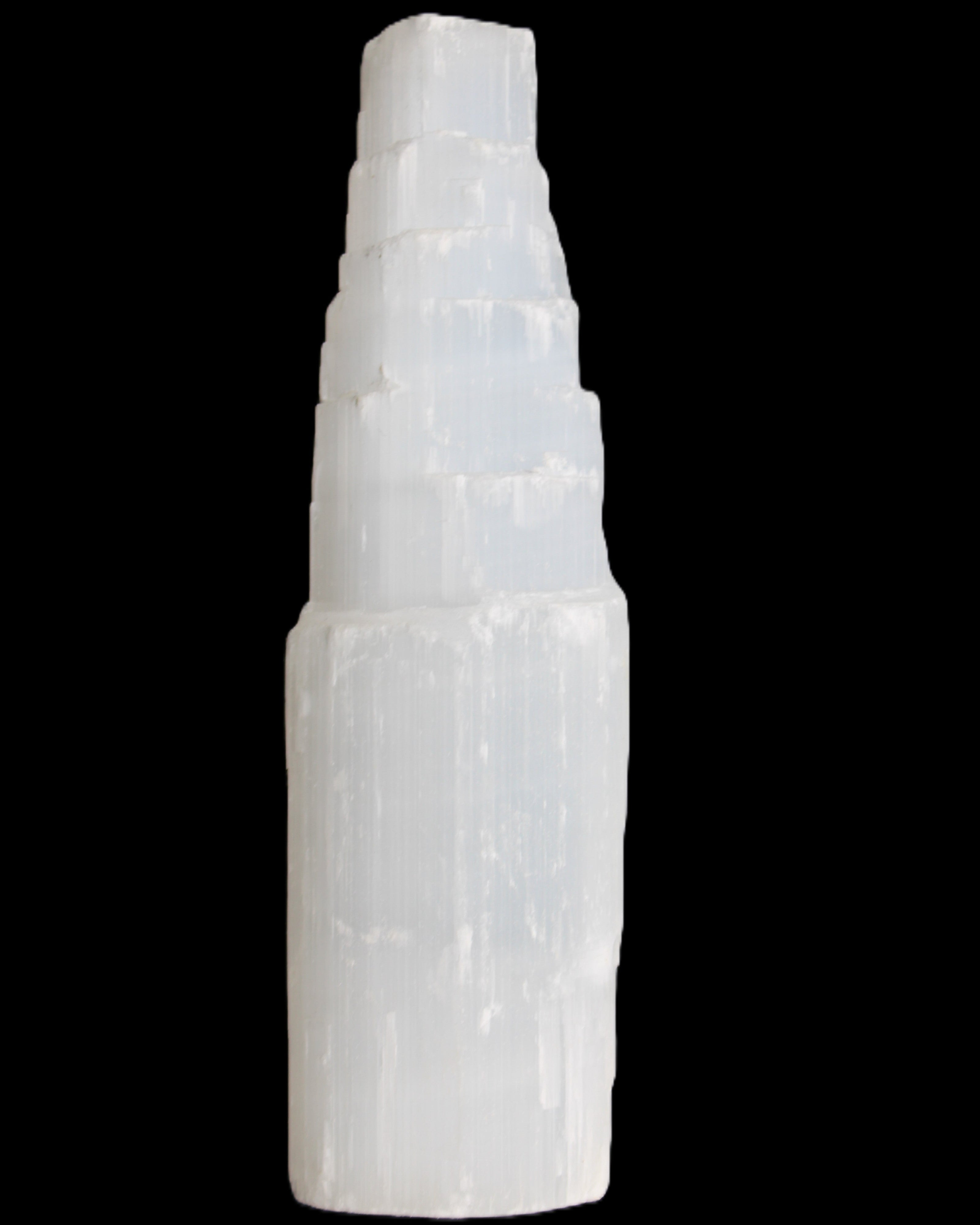 Selenite tower 52*200mm 859g in sunlight - Rocks and Things Store