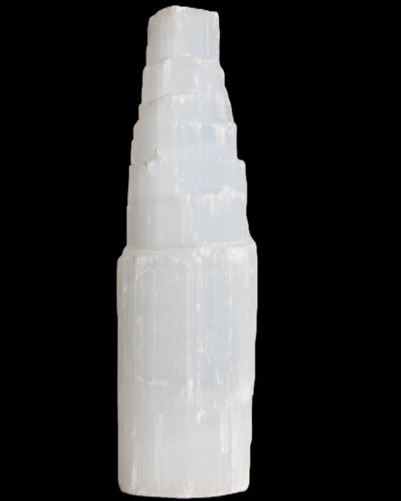 Selenite tower 52*200mm 859g in sunlight - Rocks and Things Store