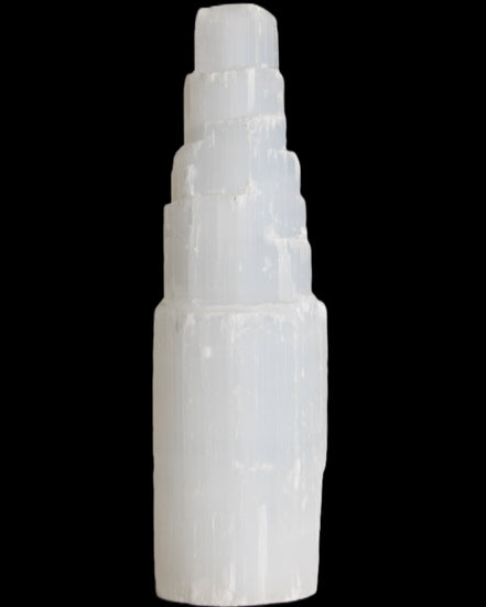 Selenite tower 52*200mm 859g in sunlight - Rocks and Things Store