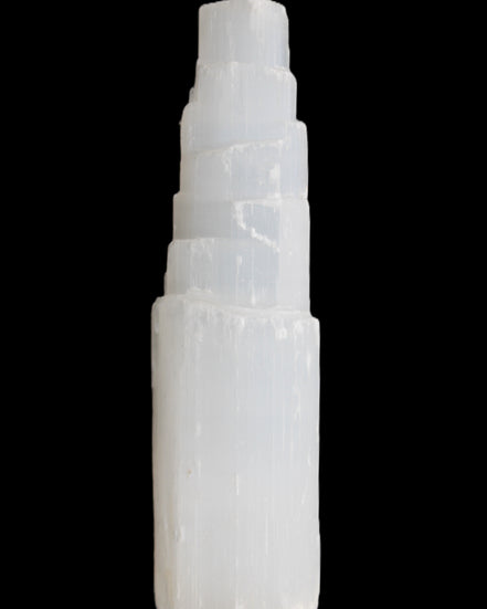 Selenite tower 52*200mm 859g in sunlight - Rocks and Things Store