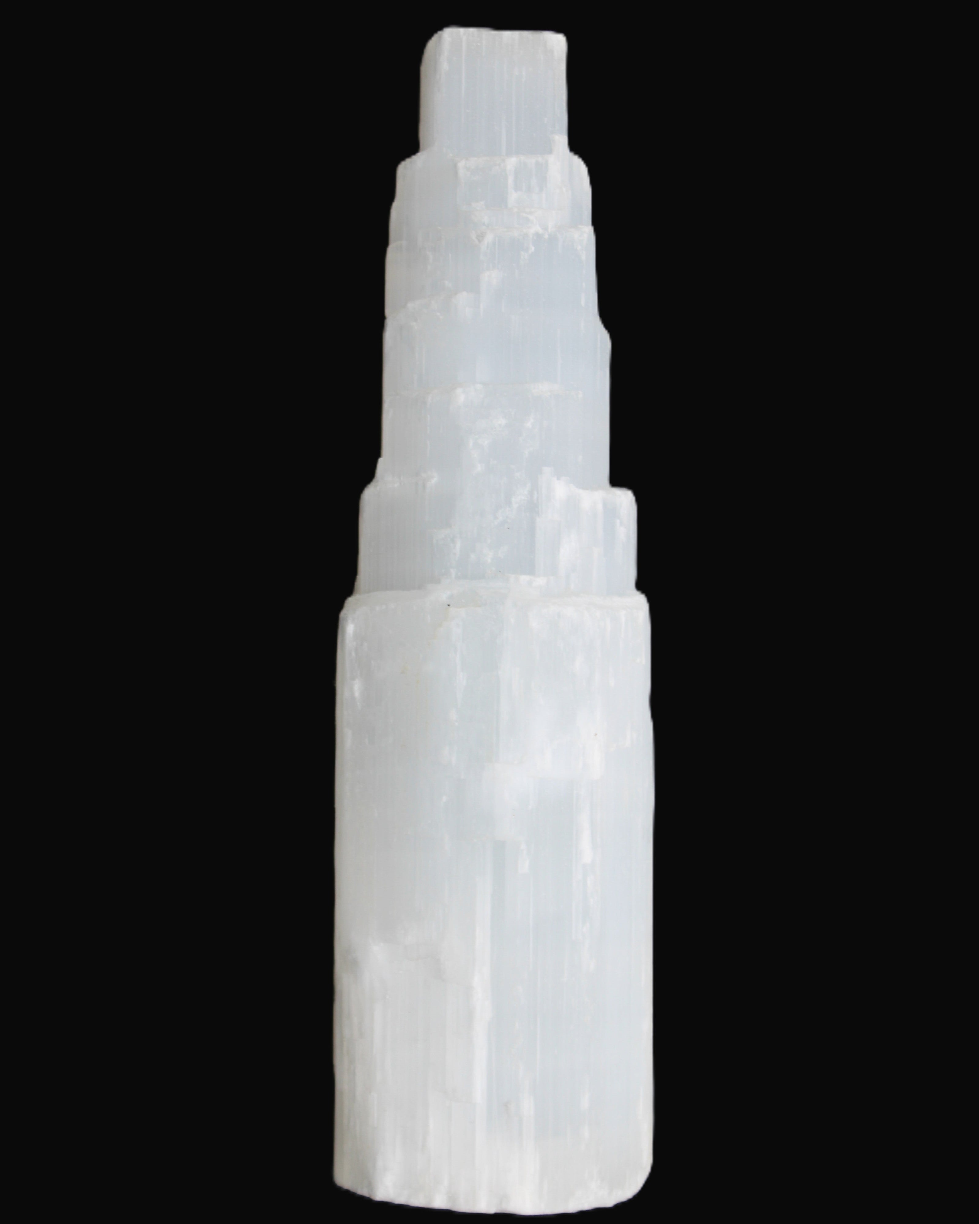 Selenite tower 52*200mm 859g in sunlight - Rocks and Things Store
