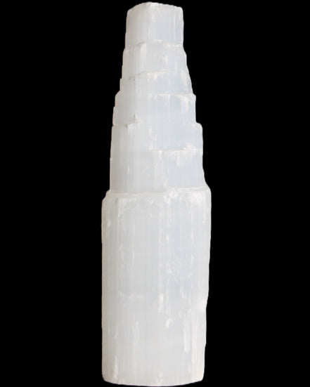 Selenite tower 52*200mm 859g in sunlight - Rocks and Things Store