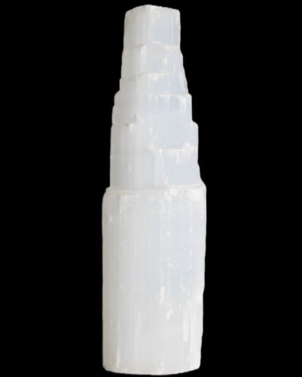 Selenite tower 52*200mm 859g in sunlight - Rocks and Things Store