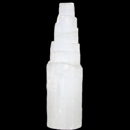 Selenite tower 52*200mm 859g in sunlight - Rocks and Things Store