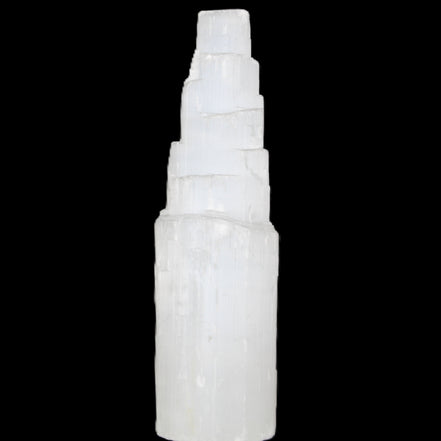 Selenite tower 52*200mm 859g in sunlight - Rocks and Things Store