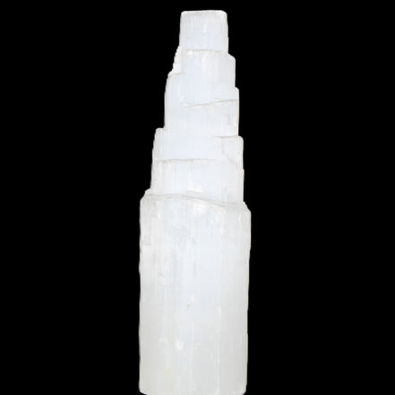 Selenite tower 52*200mm 859g in sunlight - Rocks and Things Store