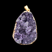 Amethyst geode necklace pendant 28*45mm 18g in sunlight - Rocks and Things Store