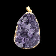 Amethyst geode necklace pendant 28*45mm 18g in sunlight - Rocks and Things Store