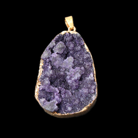 Amethyst geode necklace pendant 28*45mm 18g in sunlight - Rocks and Things Store