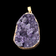 Amethyst geode necklace pendant 28*45mm 18g in sunlight - Rocks and Things Store