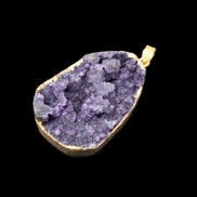 Amethyst geode necklace pendant 28*45mm 18g in sunlight - Rocks and Things Store