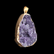 Amethyst geode necklace pendant 28*45mm 18g in sunlight - Rocks and Things Store