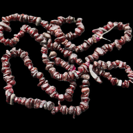 Red Garnet polished crystal chip necklace 83mm 83g in sunlight - Rocks and Things Store