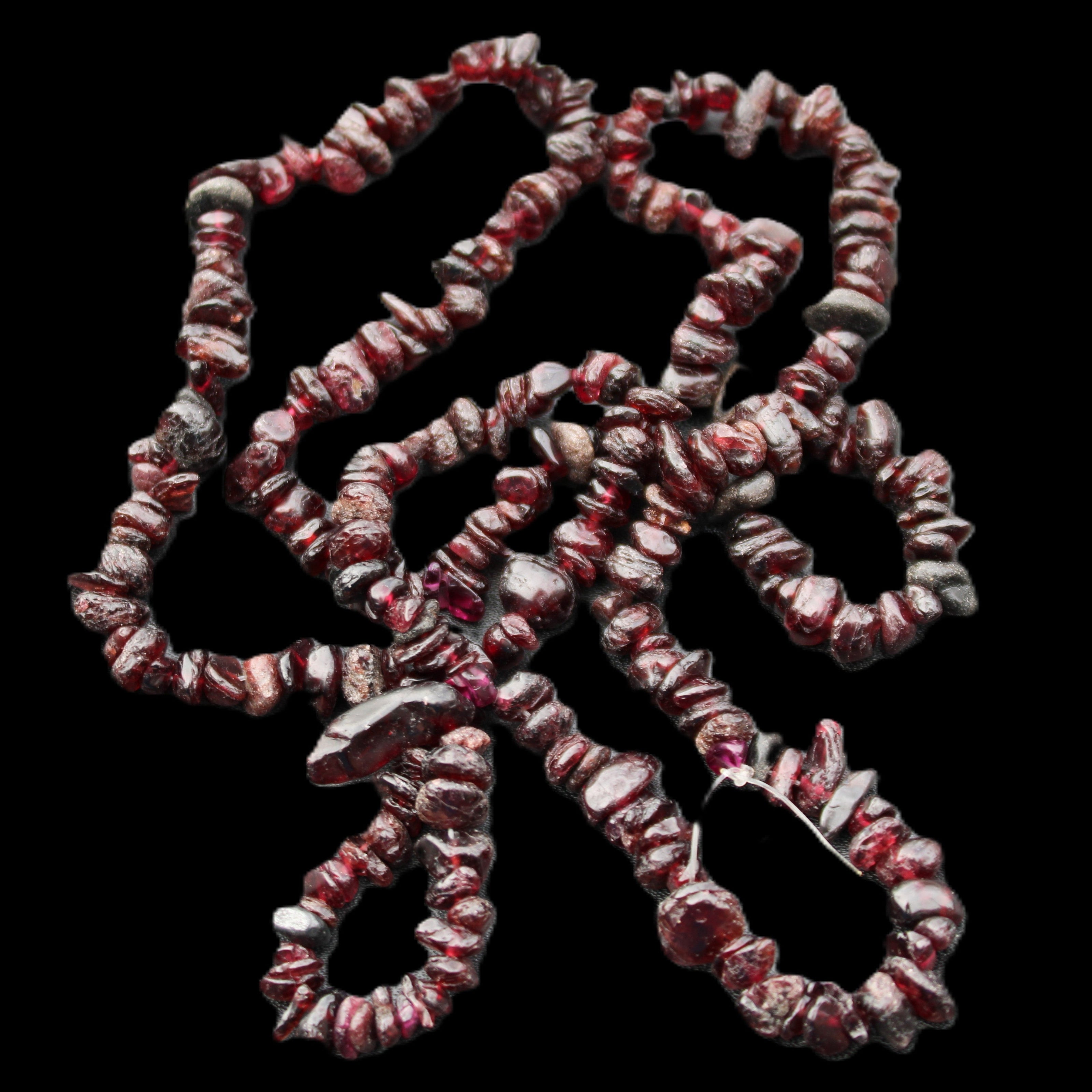 Red Garnet polished crystal chip necklace 83mm 83g in sunlight - Rocks and Things Store