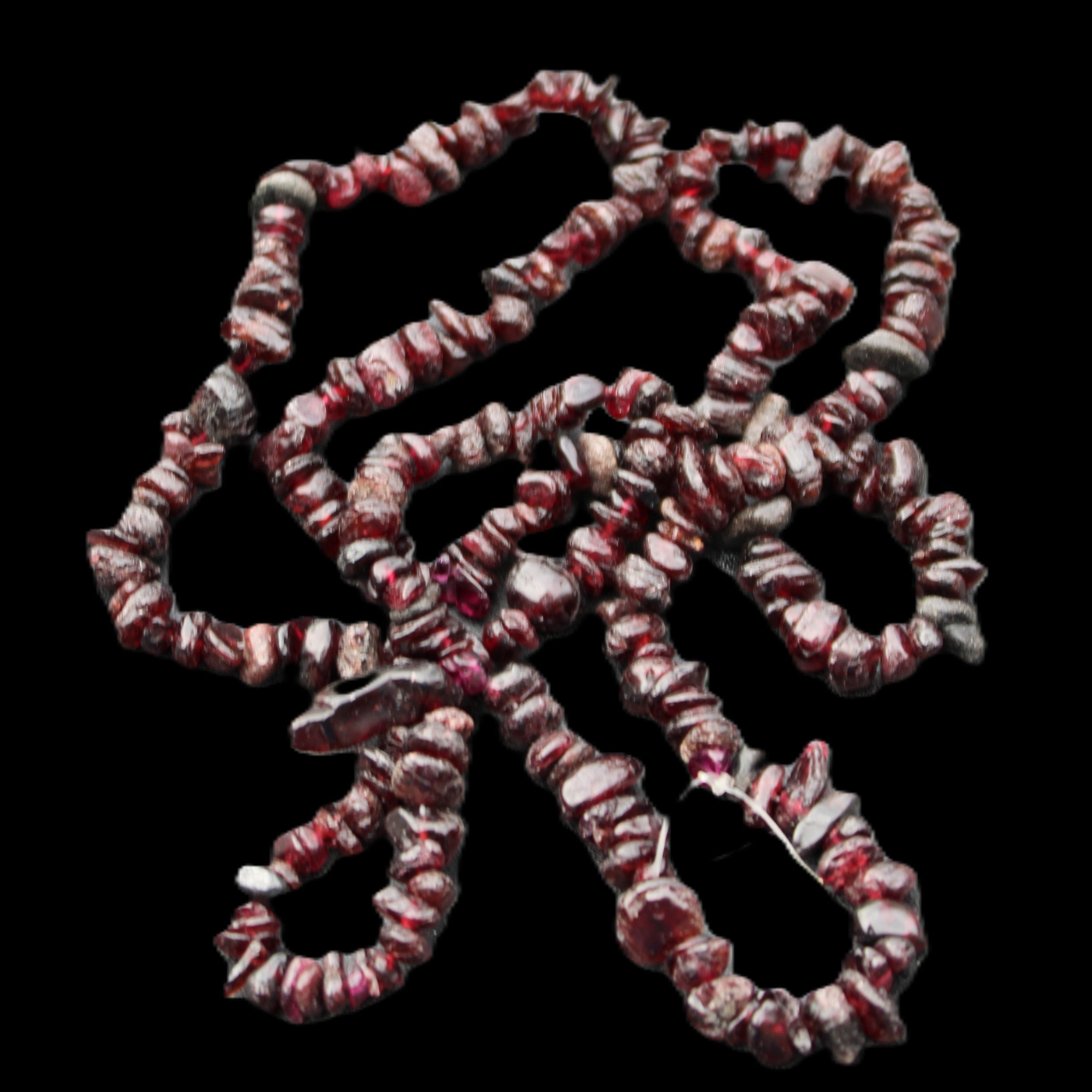 Red Garnet polished crystal chip necklace 83mm 83g in sunlight - Rocks and Things Store
