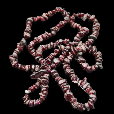 Red Garnet polished crystal chip necklace 83mm 83g in sunlight - Rocks and Things Store