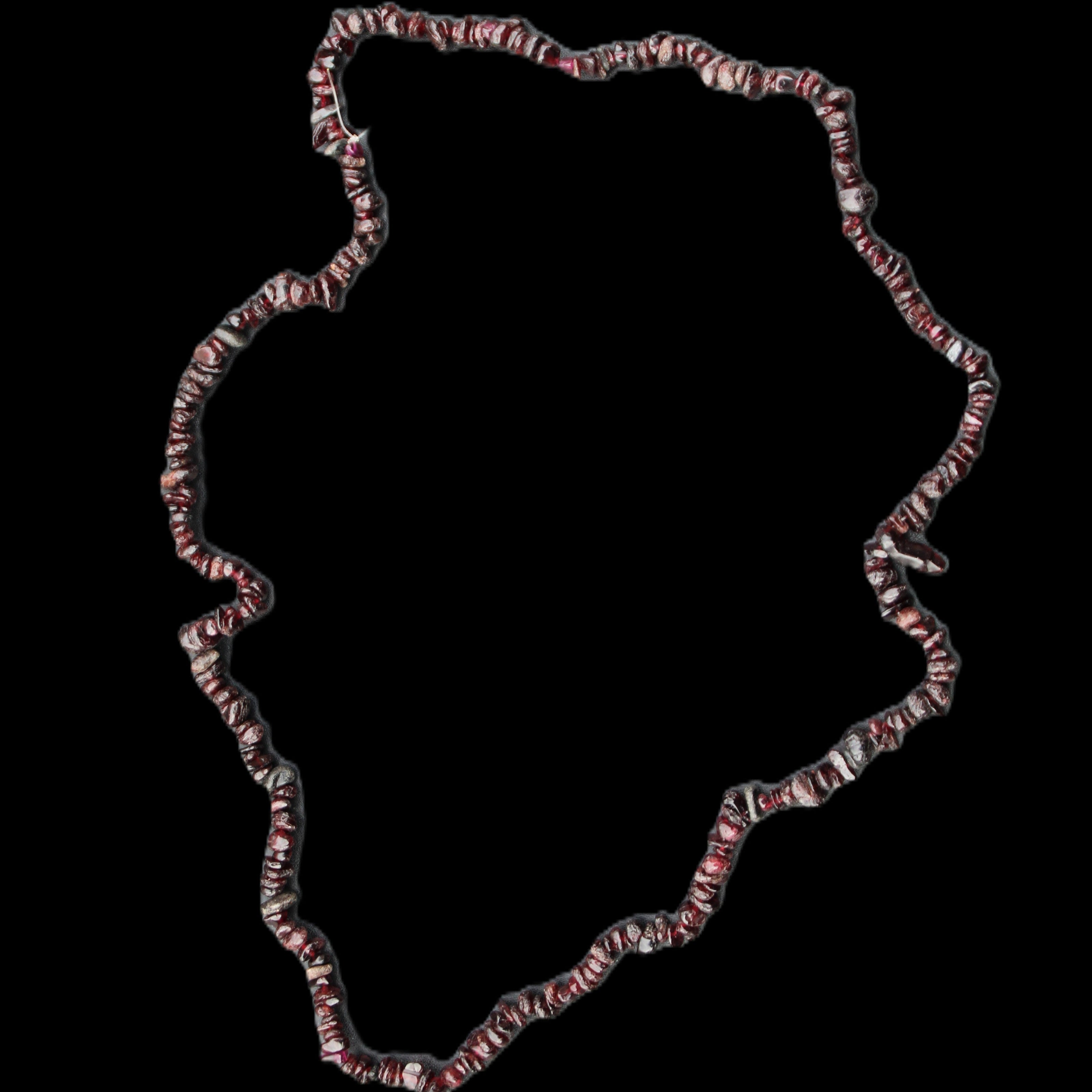 Red Garnet polished crystal chip necklace 83mm 83g in sunlight - Rocks and Things Store