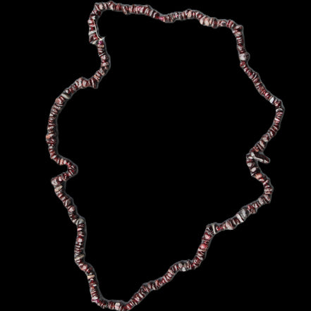 Red Garnet polished crystal chip necklace 83mm 83g in sunlight - Rocks and Things Store