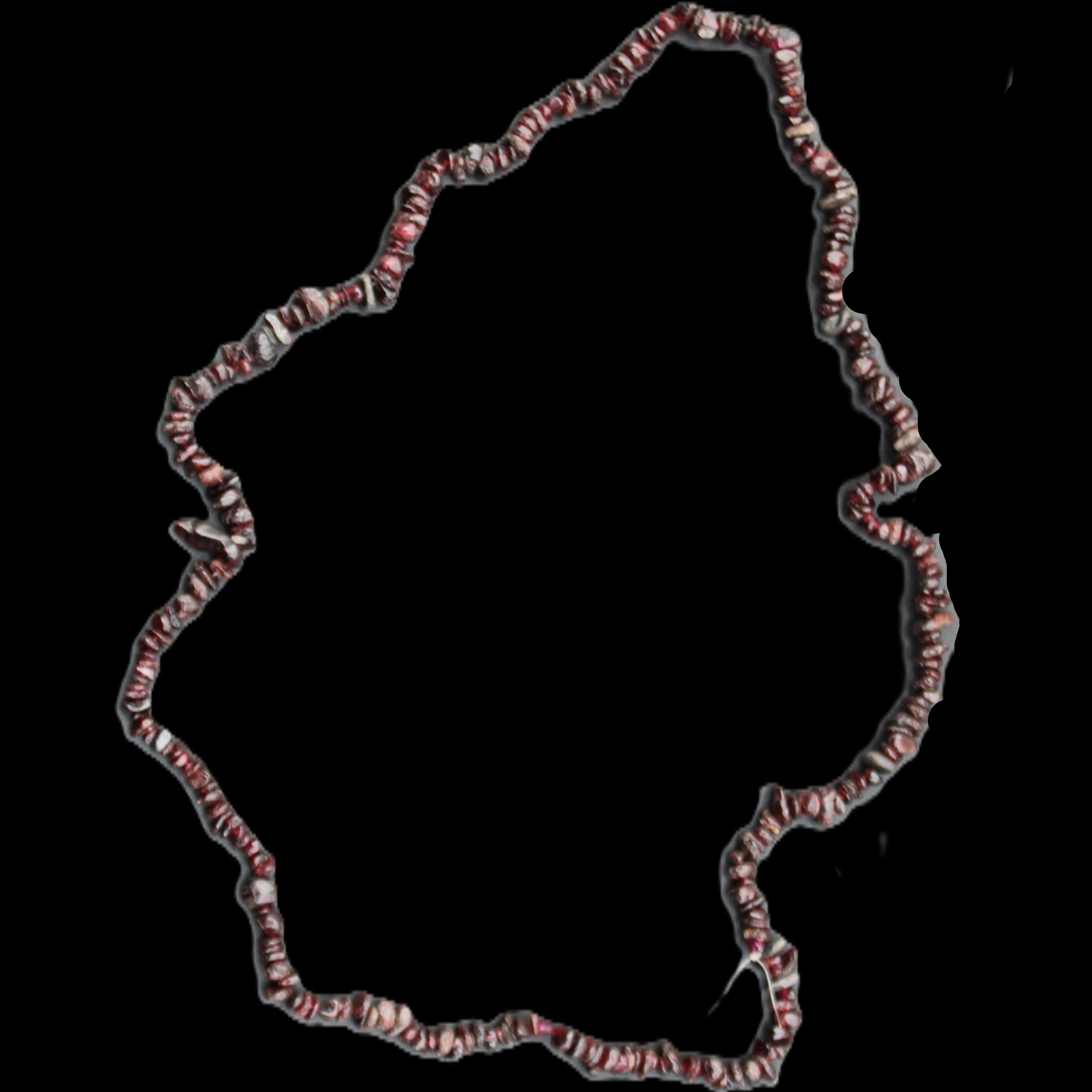Red Garnet polished crystal chip necklace 83mm 83g in sunlight - Rocks and Things Store