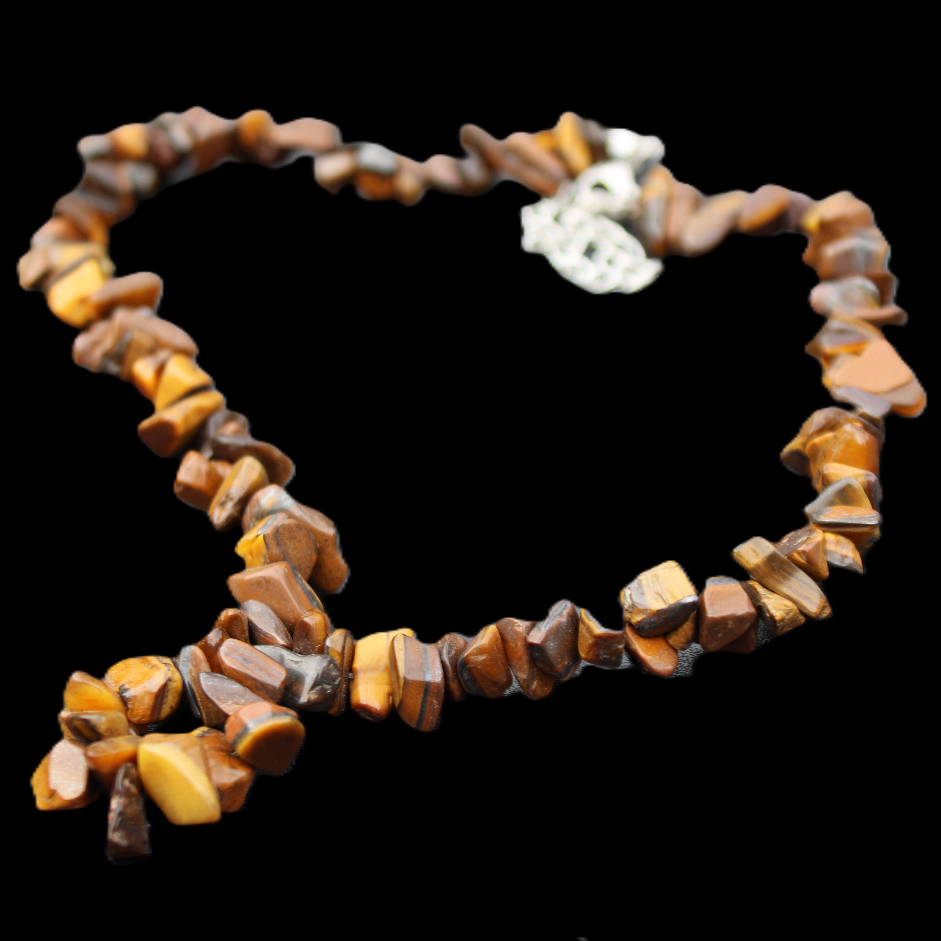 Golden Tigers Eye polished chip necklace 41mm 41g in sunlight - Rocks and Things Store