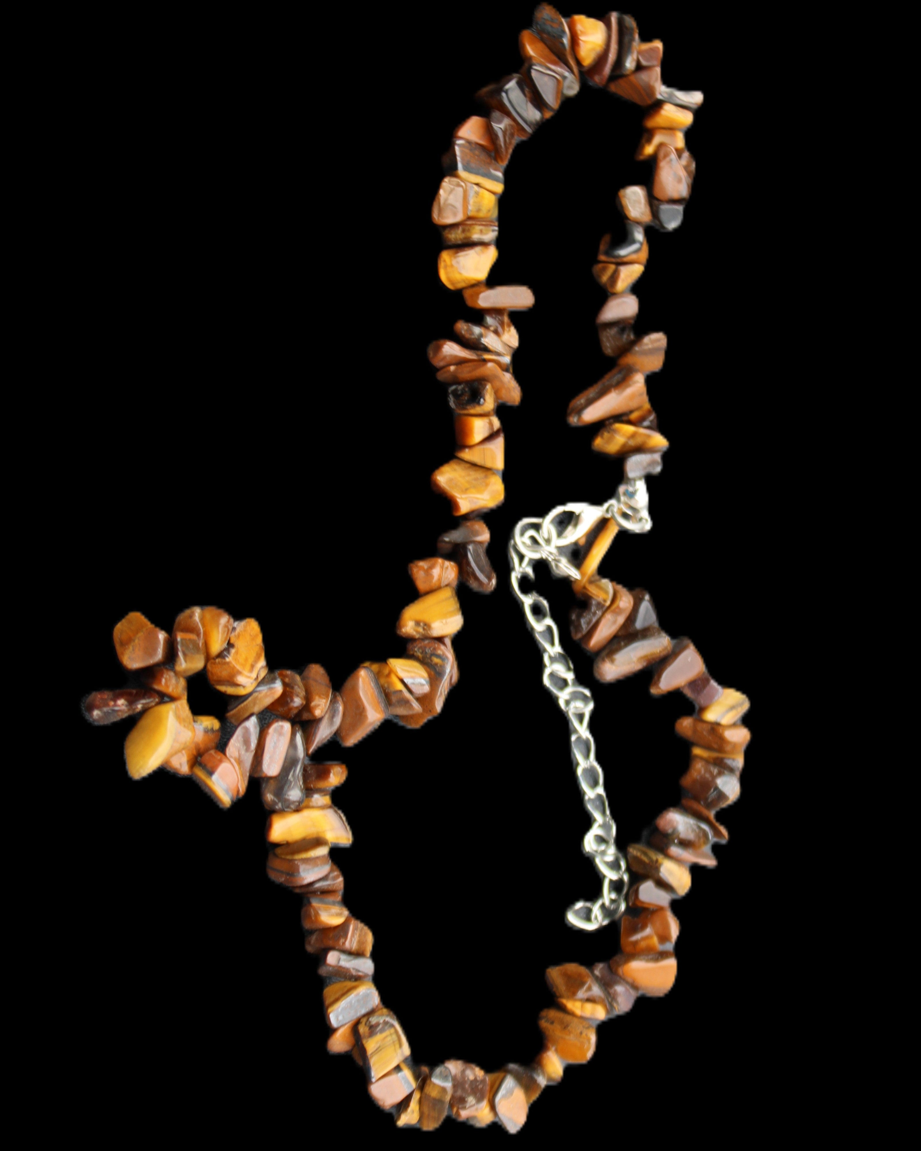 Golden Tigers Eye polished chip necklace 41mm 41g in sunlight - Rocks and Things Store