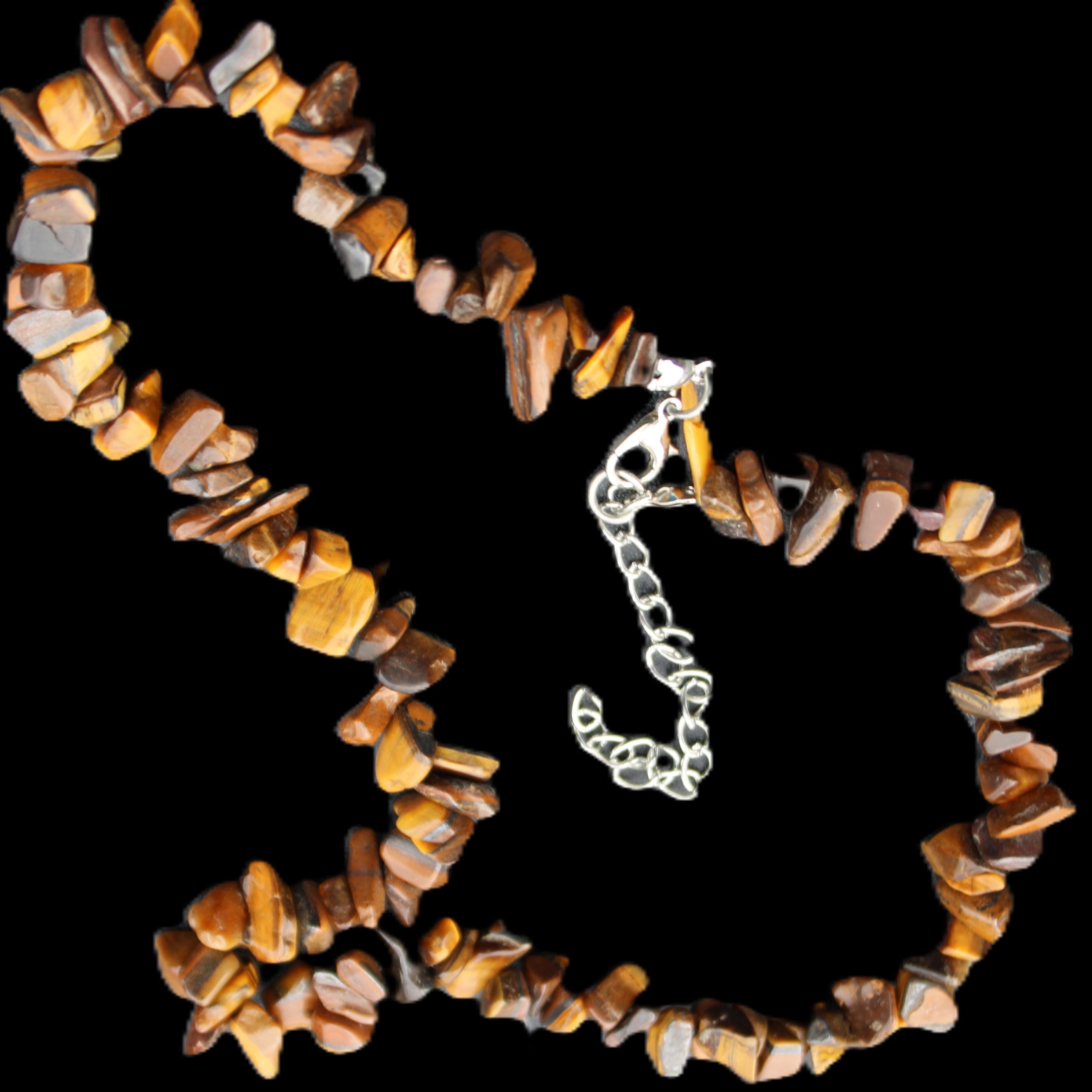 Golden Tigers Eye polished chip necklace 41mm 41g in sunlight - Rocks and Things Store